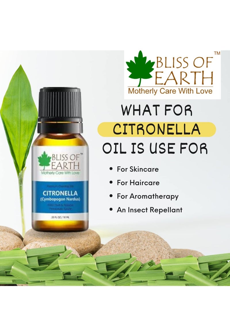 BLISS OF EARTH 100% Pure Citronella Essential Oil, 10ml  - Image 2