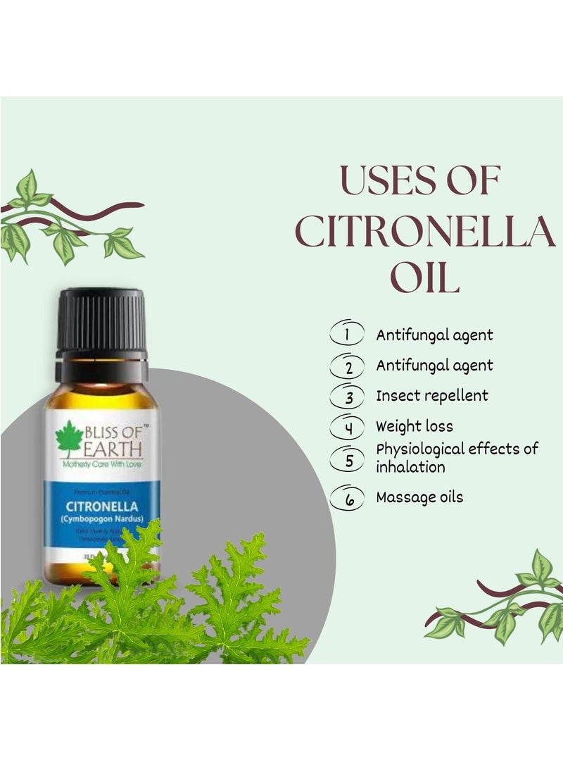 BLISS OF EARTH 100% Pure Citronella Essential Oil, 10ml  - Image 4