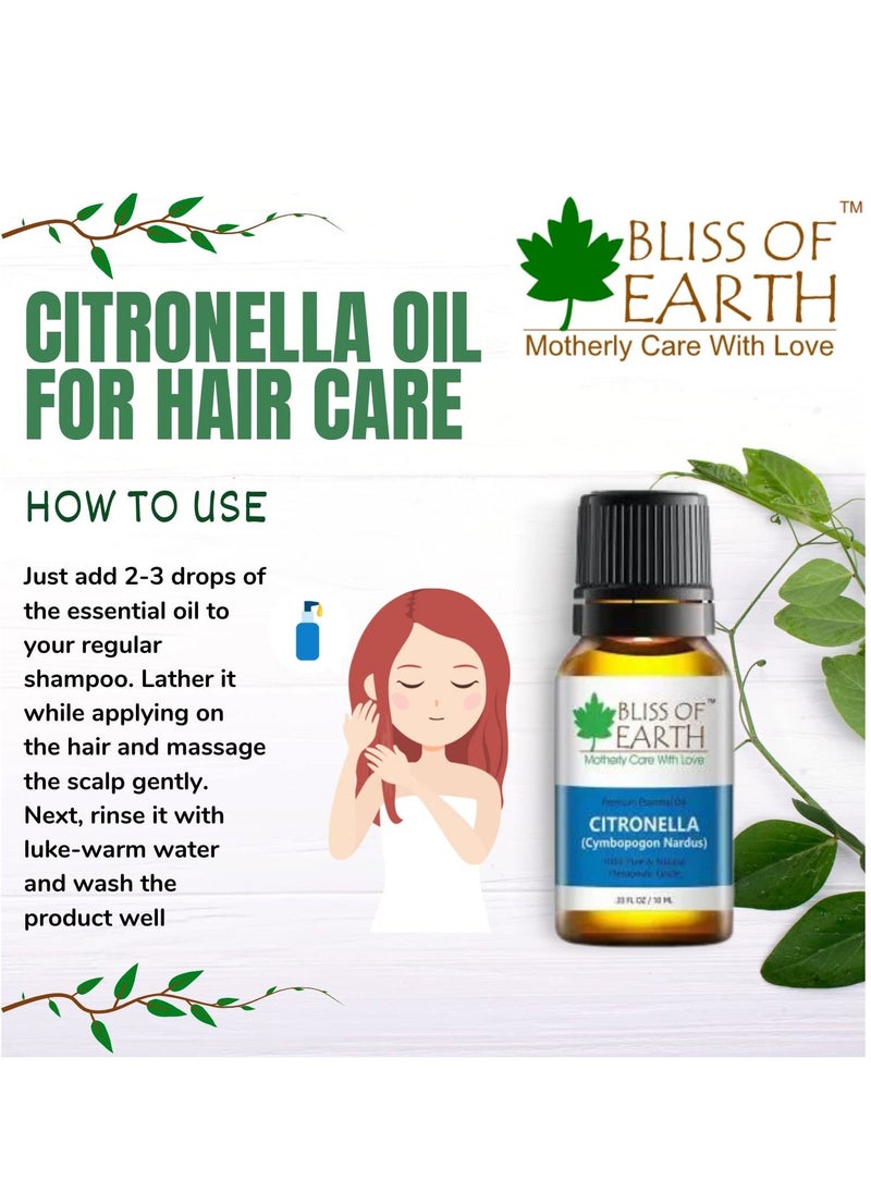 BLISS OF EARTH 100% Pure Citronella Essential Oil, 10ml  - Image 5