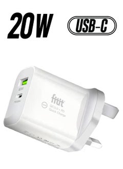 FITIT FITIT Dual Port Fast Wall Adapter (PD, 20W), White.  - Image 1