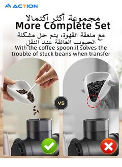 ACTION 3-piece coffee bean measuring cup and spray bottle set, single-dose measuring coffee bean tray set, ceramic coffee measuring cup ceramic measuring container, single-dose measuring tray kit, reduce coffee static electricity, gift for coffee lovers (black ceramic + spray bottle + spoon)  - Image 5