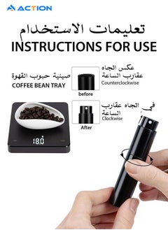 ACTION 3-piece coffee bean measuring cup and spray bottle set, single-dose measuring coffee bean tray set, ceramic coffee measuring cup ceramic measuring container, single-dose measuring tray kit, reduce coffee static electricity, gift for coffee lovers (black ceramic + spray bottle + spoon)  - Image 4