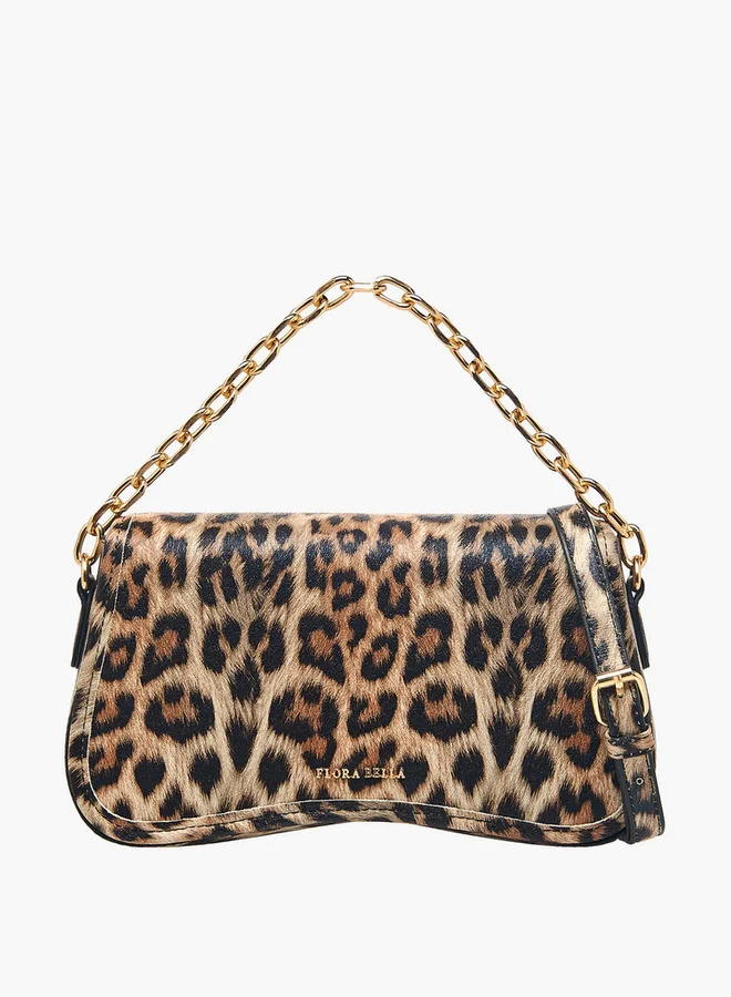 Flora Bella By Shoexpress Animal Print Crossbody Bag with Detachable Shoulder Strap
