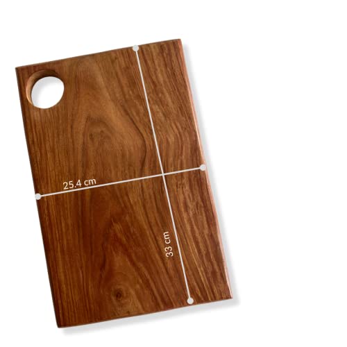 Nutrion Natural Solid Wood Chopping Cutting Board for Kitchen Vegetables/Fruits/Cheese|BPA Free|Eco-Friendly| Anti-Microbial (Width-26 Cm|Height-30 Cm|Thickness -3 Cm) - Image 2