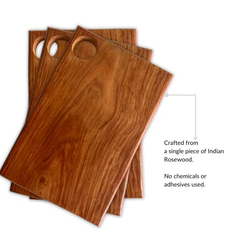 Nutrion Natural Solid Wood Chopping Cutting Board for Kitchen Vegetables/Fruits/Cheese|BPA Free|Eco-Friendly| Anti-Microbial (Width-26 Cm|Height-30 Cm|Thickness -3 Cm) - Image 3