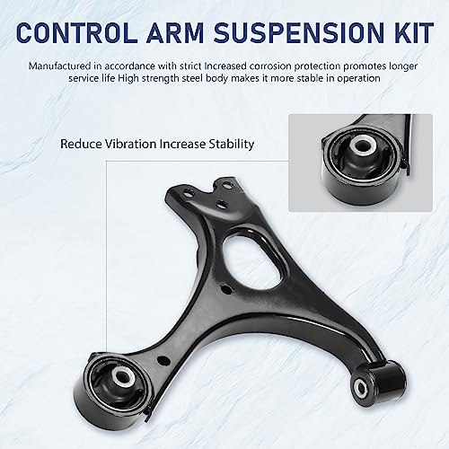 TadaMark Front Lower Control Arm Suspension Kit Compatible with 2006 2007 2008 2009 2010 2011 Honda Civic w/Ball Joint Sway Bar Tie Rod End K620382 K620383-12pc Set - Image 2