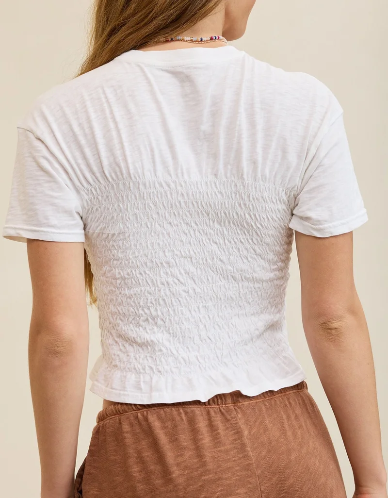Aerie  Aerie Smocked Femme T-Shirt for Women | Best Price UAE