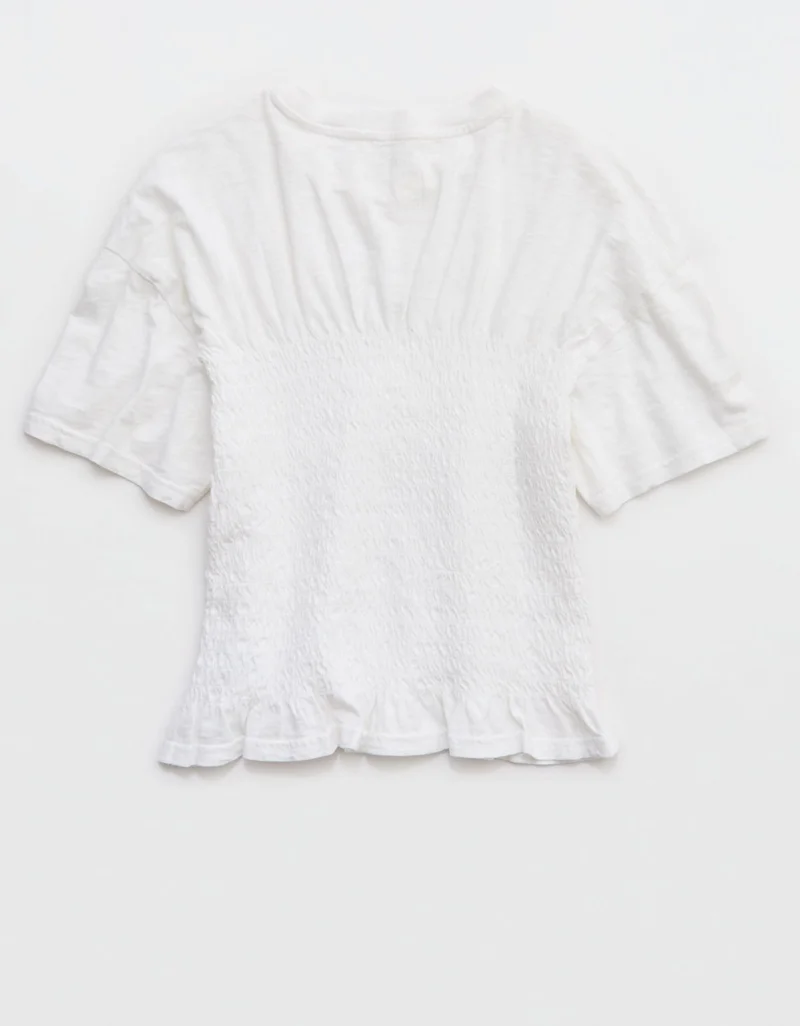 Aerie  Aerie Smocked Femme T-Shirt for Women | Best Price UAE