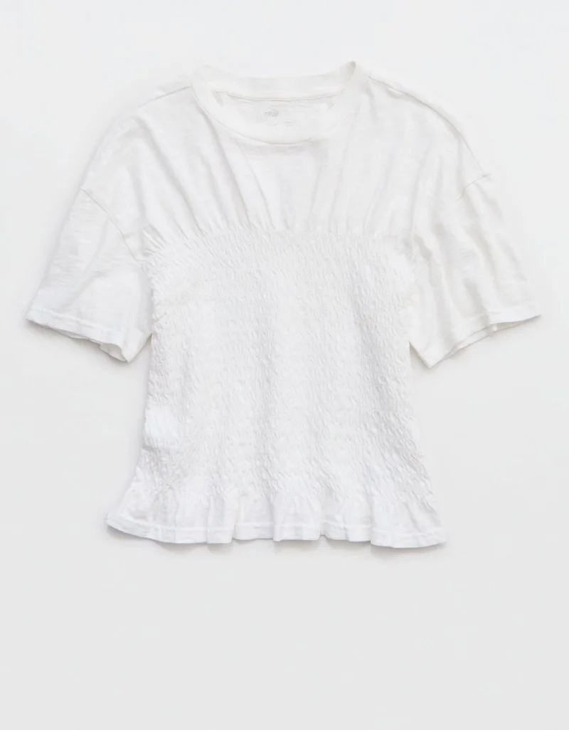 Aerie  Aerie Smocked Femme T-Shirt for Women | Best Price UAE