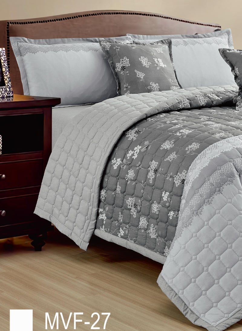 ماركه  طقم لحاف سرير نفرين وجهين مضغوط مشجر 6 قطع مقاس 240 *220 سم - Image 3