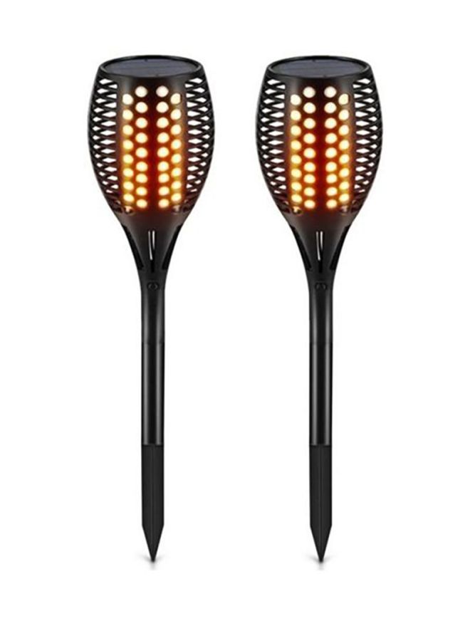 Aknur طقم عمود إنارة LED يعمل بالطاقة الشمسية مكون من قطعتين أسود 13x14سم - Image 2