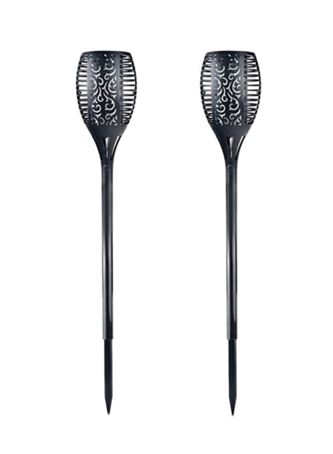 Aknur طقم عمود إنارة LED يعمل بالطاقة الشمسية مكون من قطعتين أسود 13x14سم - Image 1