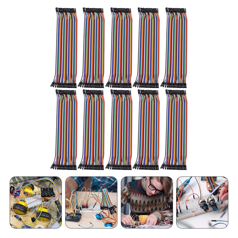 40p Female to Female Ribbon Jumper Wire 20cm Length Preformed Breadboard Cable 10pcs Set for Electronics DIY and Solderless Breadboard Connections - Image 5