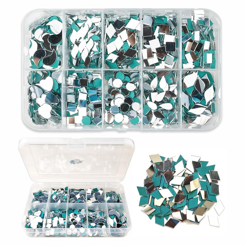 Twinster twinster Mirrors for Craft Work 10 Different Shapes 1600 Total Pieces Lippan Art Craft Materials Kit Decorative Mirrors DIY Best Kit  - Image 1