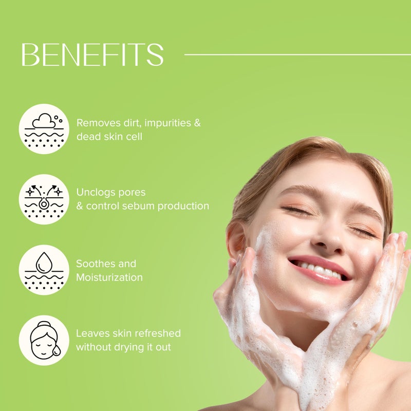 KLAVUU Revitalizing Deep Pore Care Face Wash | Hydrating Facial Cleanser for Sensitive skin with Hyaluronic Acid & Panthenol | Removes Makeup Gently | Fragrance Free - 5.07floz - Image 3