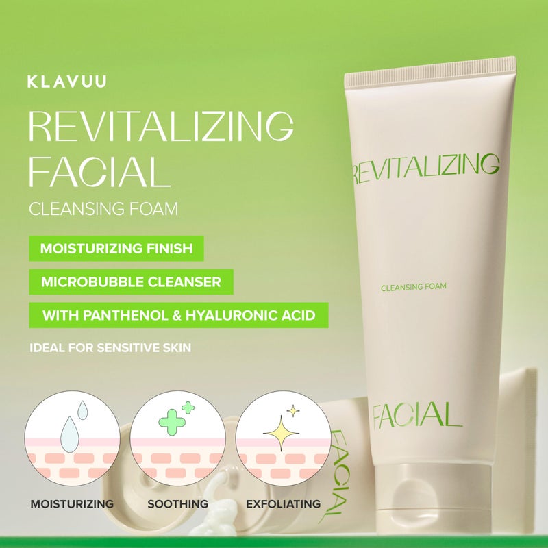 KLAVUU Revitalizing Deep Pore Care Face Wash | Hydrating Facial Cleanser for Sensitive skin with Hyaluronic Acid & Panthenol | Removes Makeup Gently | Fragrance Free - 5.07floz - Image 2