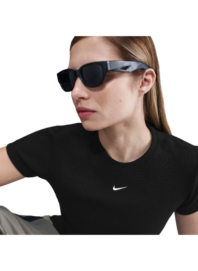 Nike Women’s Nike Sportswear Ribbed Tight Short-Sleeve T-Shirt - Image 3