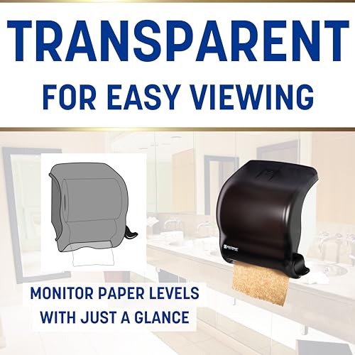 San Jamar Classic Element Paper Towel Dispenser Wall-Mounted Commercial Roll Dispenser, Fits All Core Sizes with Lever for Bathroom, Kitchens, and Restaurants, Plastic, Universal Paper, Black Pearl - Image 4