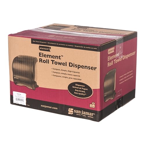 San Jamar Classic Element Paper Towel Dispenser Wall-Mounted Commercial Roll Dispenser, Fits All Core Sizes with Lever for Bathroom, Kitchens, and Restaurants, Plastic, Universal Paper, Black Pearl - Image 5