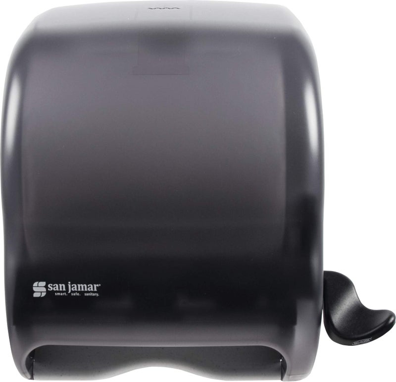 San Jamar Classic Element Paper Towel Dispenser Wall-Mounted Commercial Roll Dispenser, Fits All Core Sizes with Lever for Bathroom, Kitchens, and Restaurants, Plastic, Universal Paper, Black Pearl - Image 1