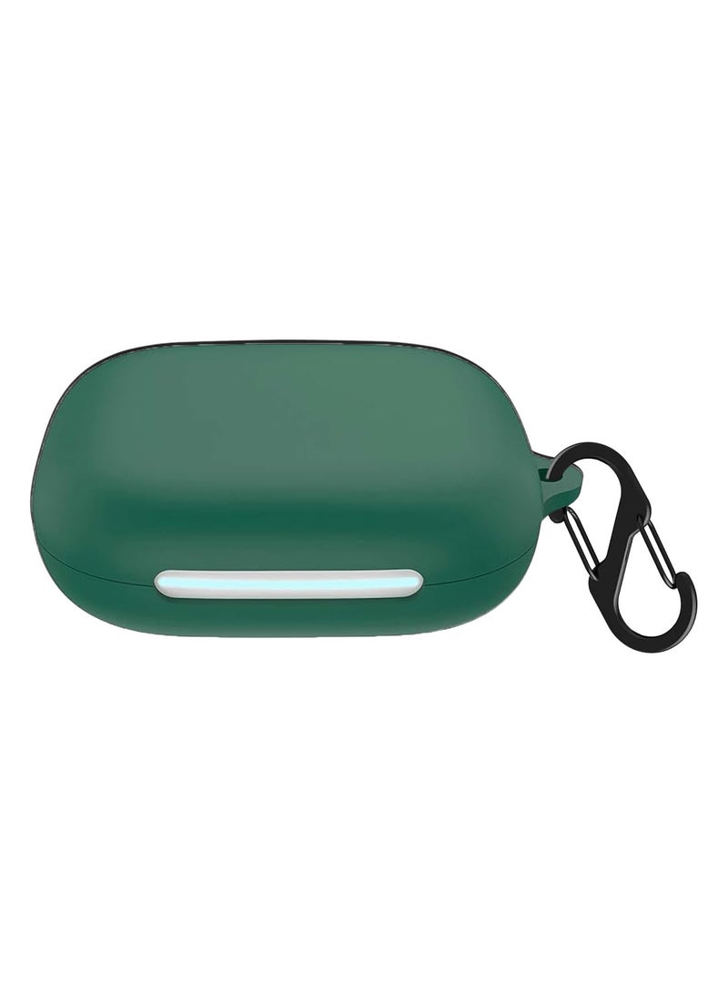 Silicone Case for Anker Soundcore AeroFit 2, Shockproof Protective Earbuds Cover with Carabiner Accessories (Green) - Image 1