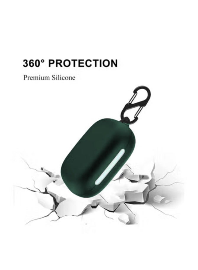 Silicone Case for Anker Soundcore AeroFit 2, Shockproof Protective Earbuds Cover with Carabiner Accessories (Green) - Image 4