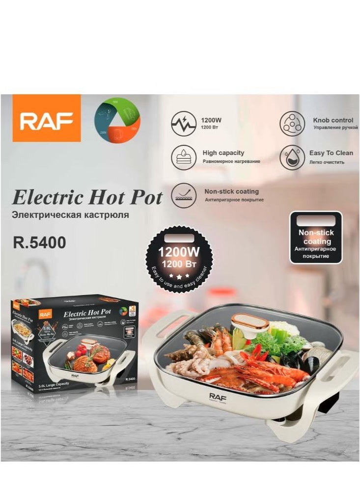 RAF Non-stick coating Electric Hot Pot Electric Cooking Pot 1200W 5L  - Image 5