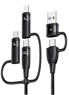 Generic 60W USB C Multi Charging Cable, 4FT 5-in-1 5A Fast Sync Charger Adapter, USB-C to Type C to Lightning+Micro, Nylon Braided Cable for Laptop Tablet Phone  - Image 4
