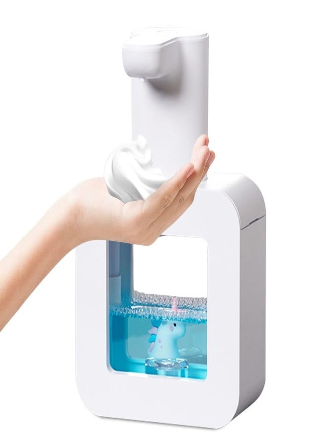 Ipalmay Cute Soap Dispenser for Kids - Automatic Foaming Soap Dispenser for Bathroom Kitchen Office School Children Gift, Waterproof USB Rechargeable Hand-Free Soap Dispenser 13.5oz,White Unicorn - Image 1