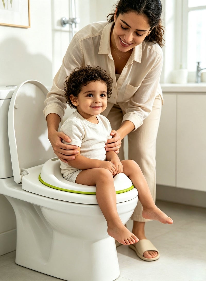 jaexest Potty Training Seat for Kids 1-5 Years, Portable Toddler Toilet Seat with Anti-Slip Strip, Splash Guard & Carry Handle, Fits Standard Adult Toilets for Boys Girls - Image 1