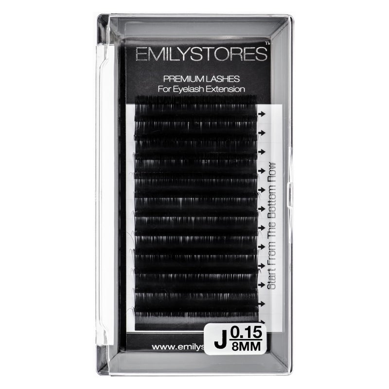 إميليستورز Lash Extensions 0.15mm Thickness J Curl 8mm Length Individual Volume Natural Eyelashes For Eyelash Extensions(0.15,J,8mm) - Image 1