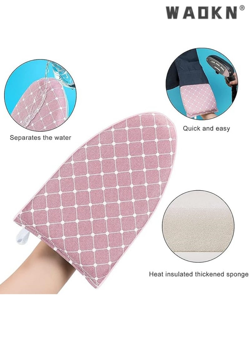 WAOKN Garment Steamer Ironing Glove, Waterproof Anti Steam Mitt with Finger Loop, Complete Care Protective Garment Steaming Mitt, Heat Resistant Gloves for Clothes Steamers (Large) (Pink)  - Image 2
