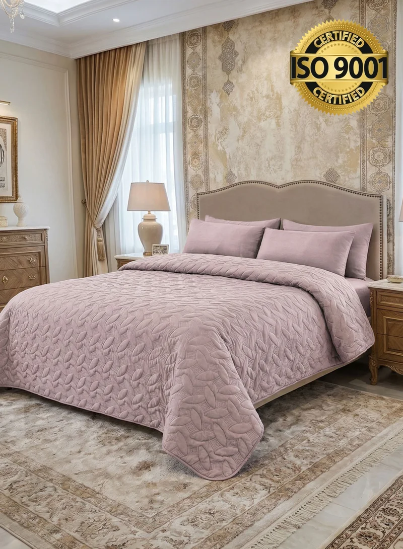 Master Home Textile 3Piece Microfiber Bedspread Set Fits 120 x 200 cm Single Size Bed Single Size Compressed Comforter Set Elmira Series