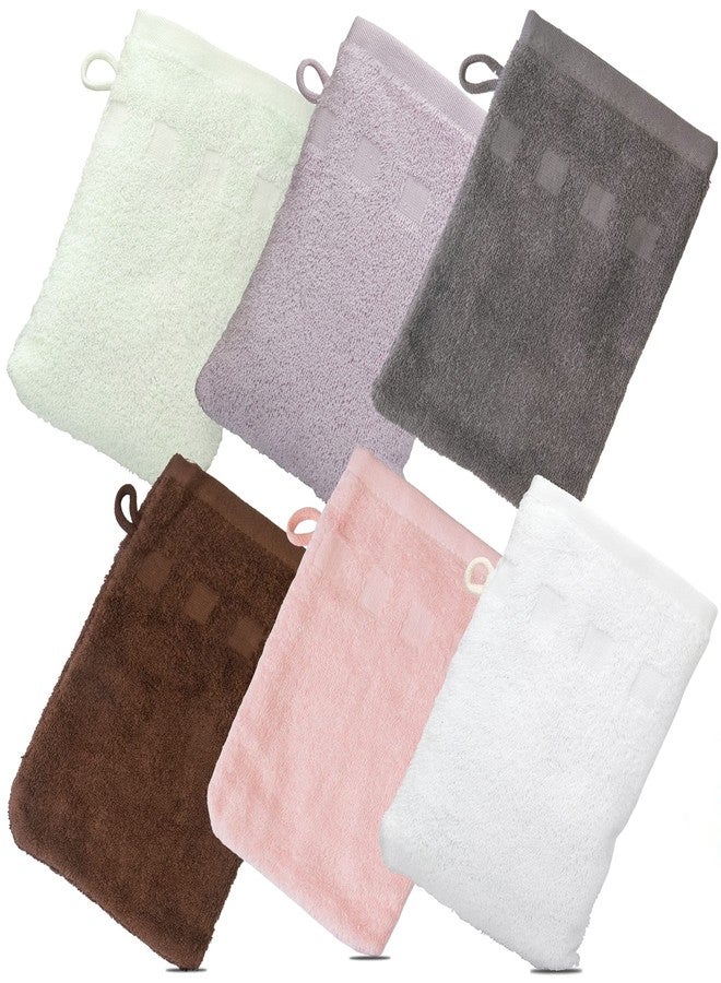 Made Easy Kit Bath Mitts - Pack of 6 - (6" x 9") European Style Washcloth with Loop (Variety, 6 x 9 inches) - Image 1