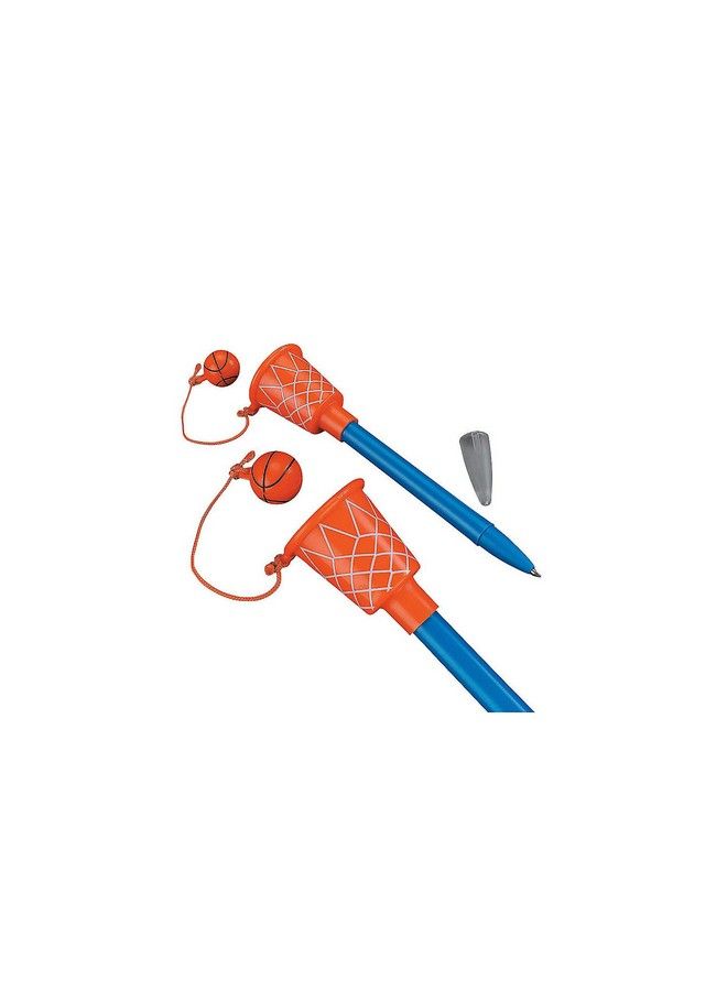 Fun Express Basketball Hoop Pens (1 Dozen) Sport Themed Birthday Party Supplies, Party Favors, Giveaways, Novelty Pen, 5 1/2"  - Image 2