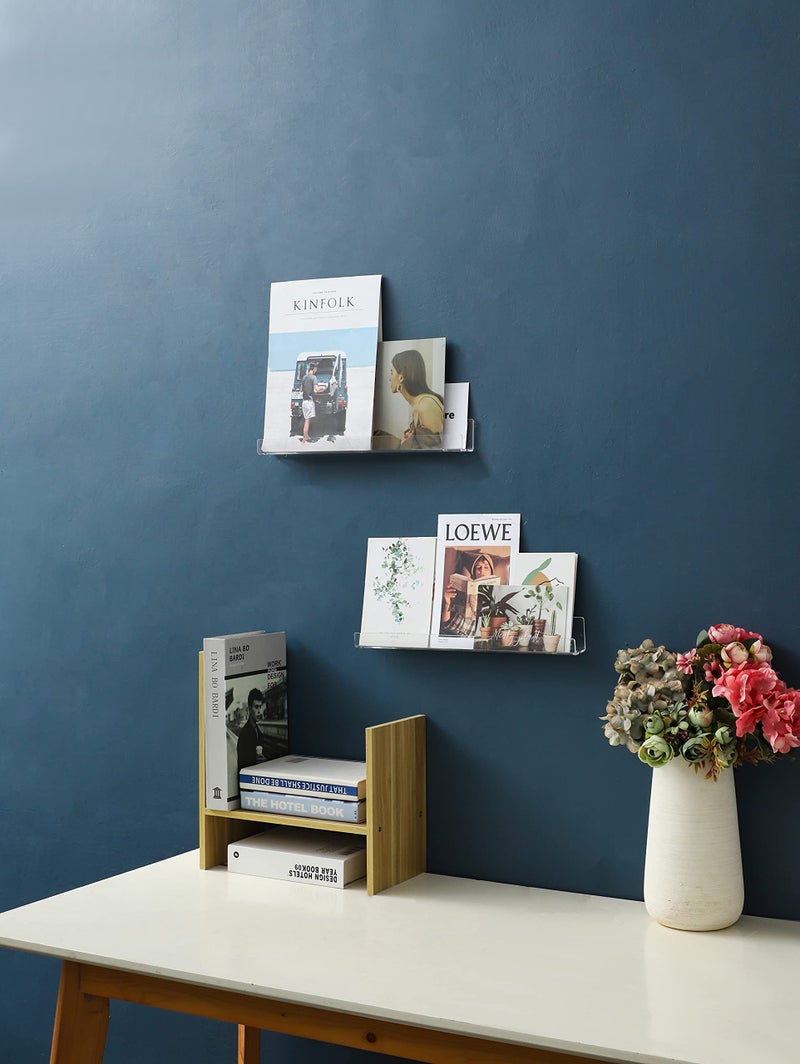 Likeu 6 Pcs Clear Acrylic Floating Shelves Book Shelf Display Ledge 5 Mm Thick Wall Mounted Storage Shelf For Nursery Decor Invisible Kids Bookshelf And Small Toy Storage 15 Inch - Image 2