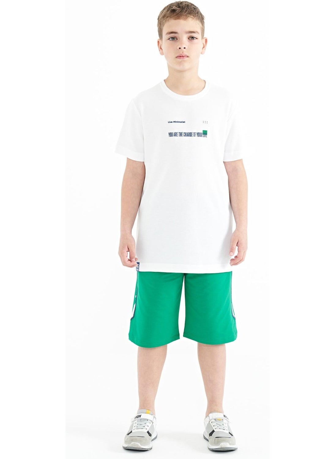 Tommy Life White Print Detailed O Neck Standard Pattern Men's T-Shirt - 11117  - Image 3