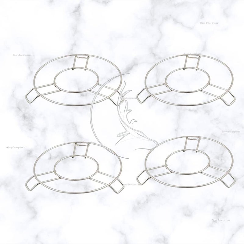 THE COOK HOUSE THE COOK HOUSE - Stainless Steel Round Table Ring, Hot Pot Stand, Hot Pan/Vessel Holder for Dining Table, Cooker/Steamer/Matka Stand, Kitchen Rack (4)  - Image 2