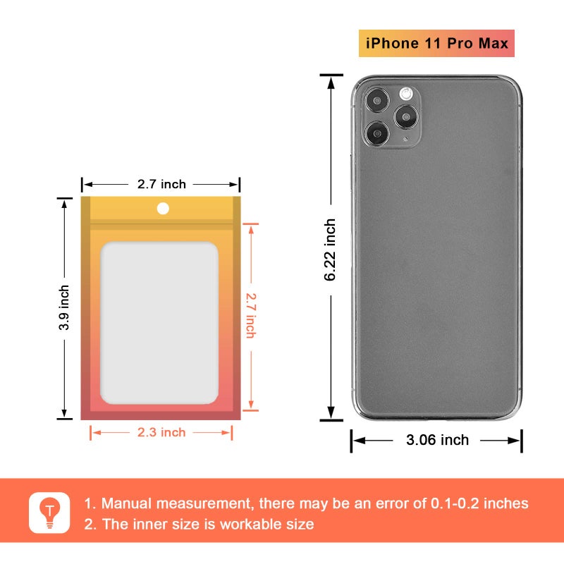 Arsmat 100 Pcs Resealable Mylar Bags, Gradient Color Food Storage Bags, Zip Bag Foil Bags Packaging Pouch for Food Storage, Sample, Small Business (Yellow Orange, 2.7 X 3.9 Inch) - Image 3