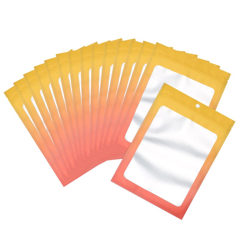 Arsmat 100 Pcs Resealable Mylar Bags, Gradient Color Food Storage Bags, Zip Bag Foil Bags Packaging Pouch for Food Storage, Sample, Small Business (Yellow Orange, 2.7 X 3.9 Inch) - Image 1