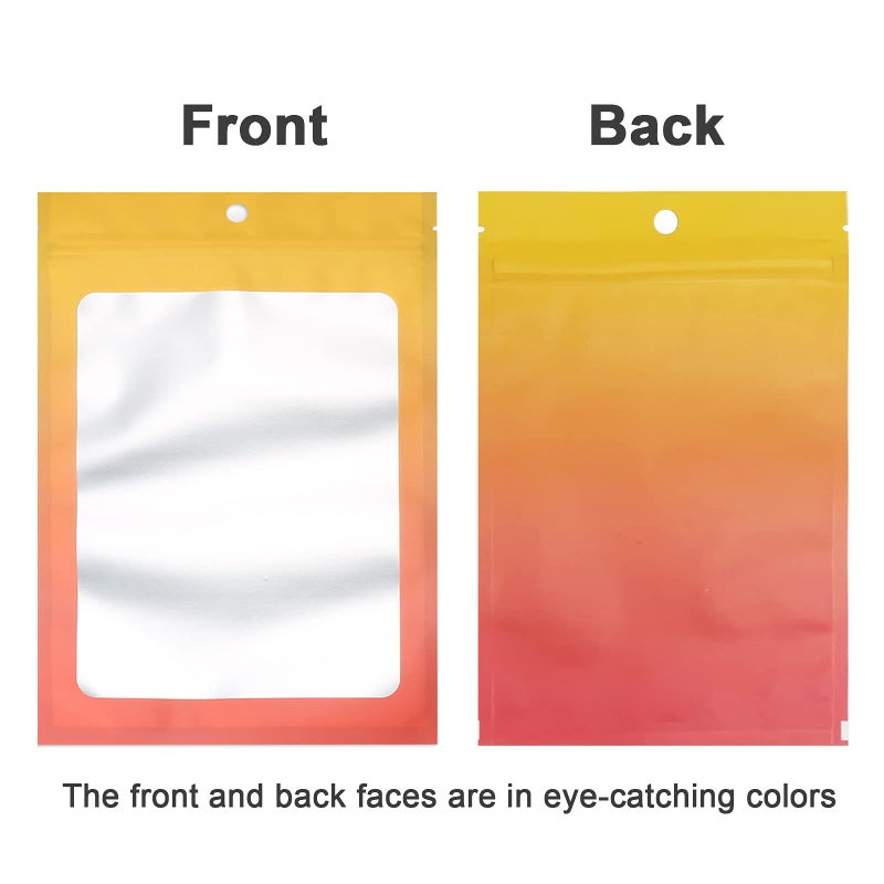Arsmat 100 Pcs Resealable Mylar Bags, Gradient Color Food Storage Bags, Zip Bag Foil Bags Packaging Pouch for Food Storage, Sample, Small Business (Yellow Orange, 2.7 X 3.9 Inch) - Image 2
