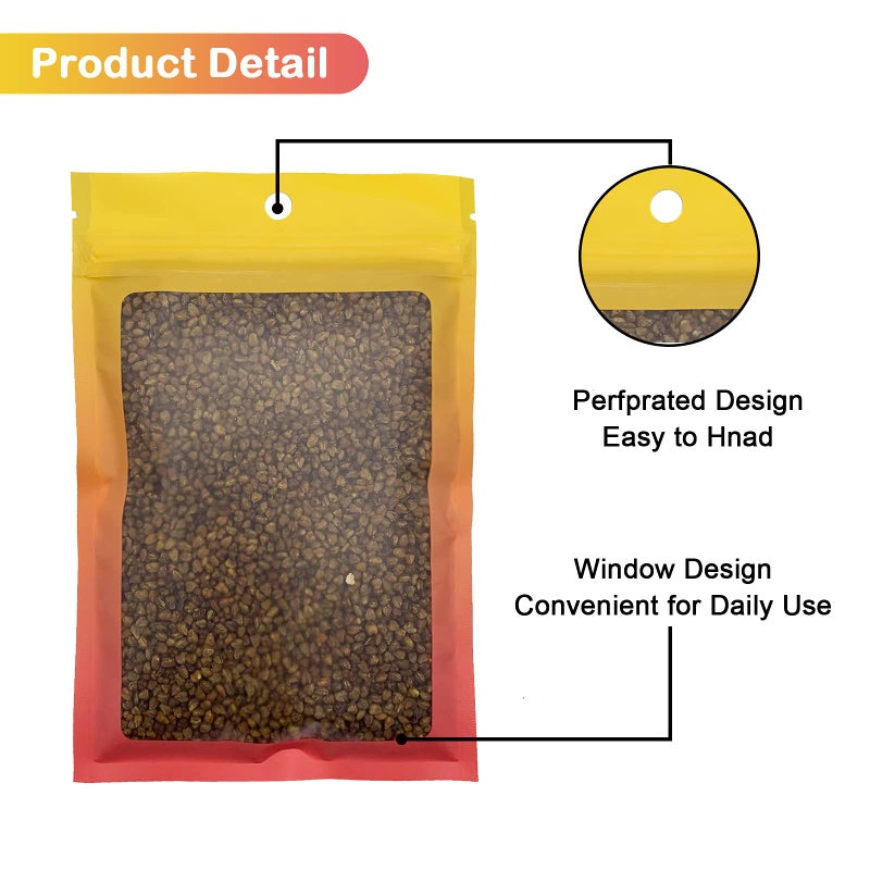 Arsmat 100 Pcs Resealable Mylar Bags, Gradient Color Food Storage Bags, Zip Bag Foil Bags Packaging Pouch for Food Storage, Sample, Small Business (Yellow Orange, 2.7 X 3.9 Inch) - Image 4