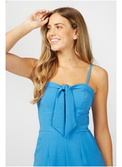 Little Mistress Dawson Cornflower Tie Front Jumpsuit  - Image 3