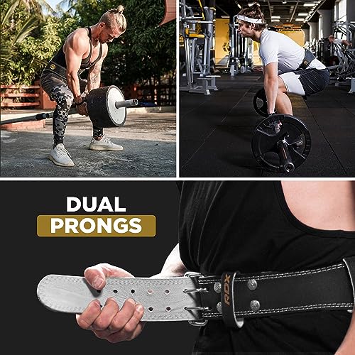 RDX Weight Lifting Belt Gym Fitness, Cowhide Leather, 4” 6” Padded Lumbar Back Support, 10 Adjustable Holes, Weightlifting Powerlifting Bodybuilding Deadlift Squat Workout Strength Training, Men Women - Image 4