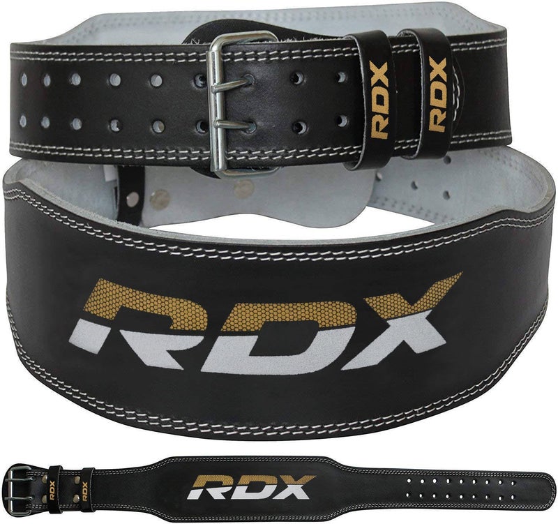 RDX Weight Lifting Belt Gym Fitness, Cowhide Leather, 4” 6” Padded Lumbar Back Support, 10 Adjustable Holes, Weightlifting Powerlifting Bodybuilding Deadlift Squat Workout Strength Training, Men Women - Image 1