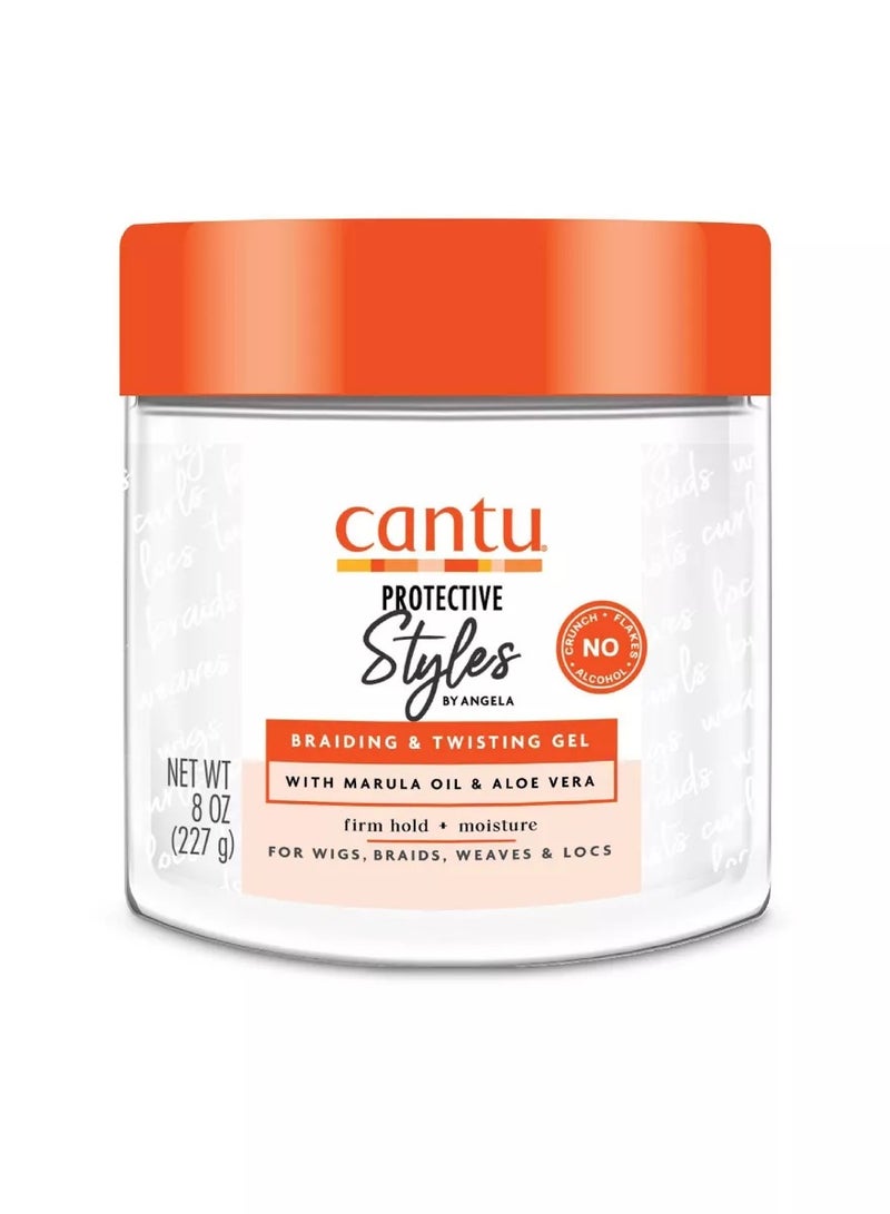Cantu Protective Styles Braiding & Twisting Gel 237 g - Marula Oil & Aloe Vera Formula Firm Long-Lasting Hold with No Flaking, Gentle on Braids, Wigs, Weaves & Locs 227grams - Image 1