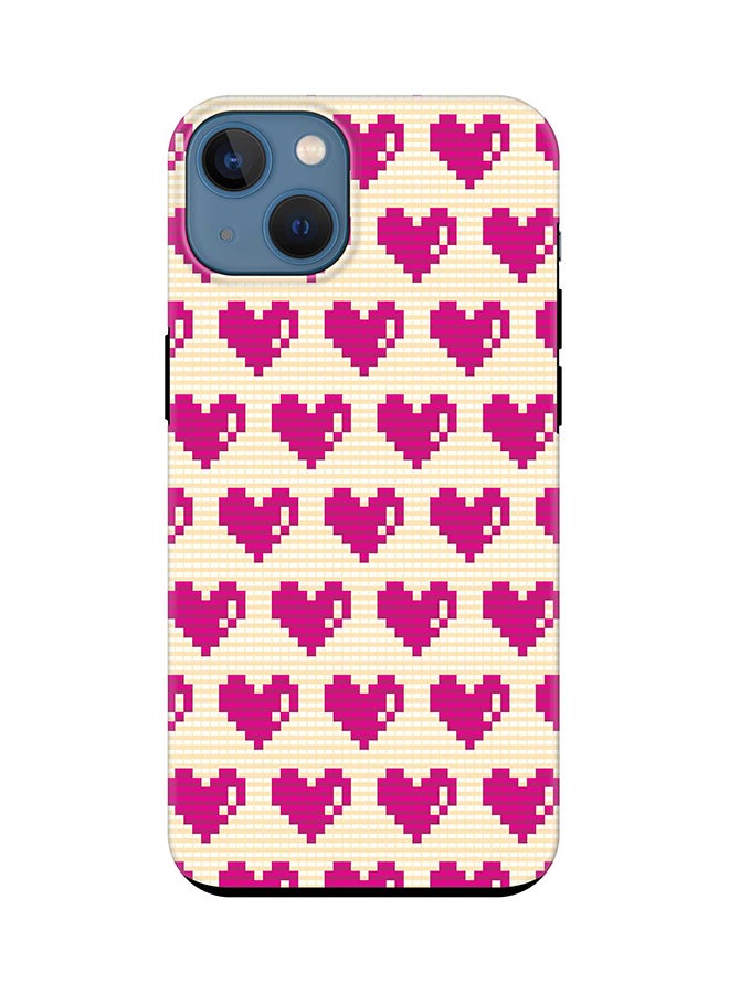Stylizedd Tough Pro Series Case for Apple iPhone 14 Plus Case Dual Layer hybrid PC & TPU Customized Mobile Cover Shield with inner TPU protection Matte Finish - Pixel Hearts