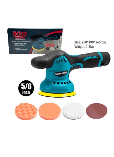 Cordless Polisher for Car Detailing with 2pcs DC 18V 1500mAh Batteries & Charger Cordless Car Buffer Polisher Variable Speeds Portable Sander for Car Waxing/Buffing/Scratch Repairin