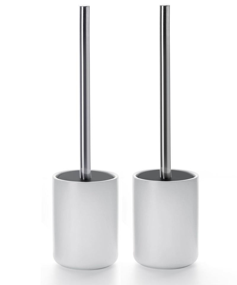 Viosuniu Ceramic Toilet Brush & Holder Set - Freestanding Deep-Cleaning Toilet Bowl Cleaner Brush, Stainless Steel Handle, Small & Sturdy for Storage, Easy to Clean, Non-Scratching - Image 1