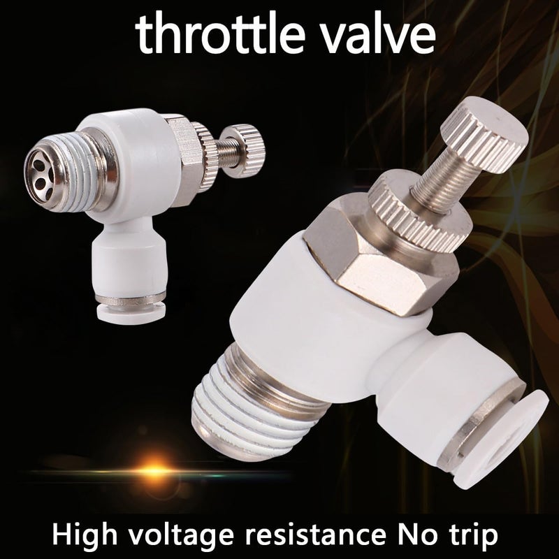 Garneck 4pcs 6mm Pneumatic Flow-limiting Control Valve Set, One-way Air Control Valve Throttle Function for Industrial Equipment - Image 5